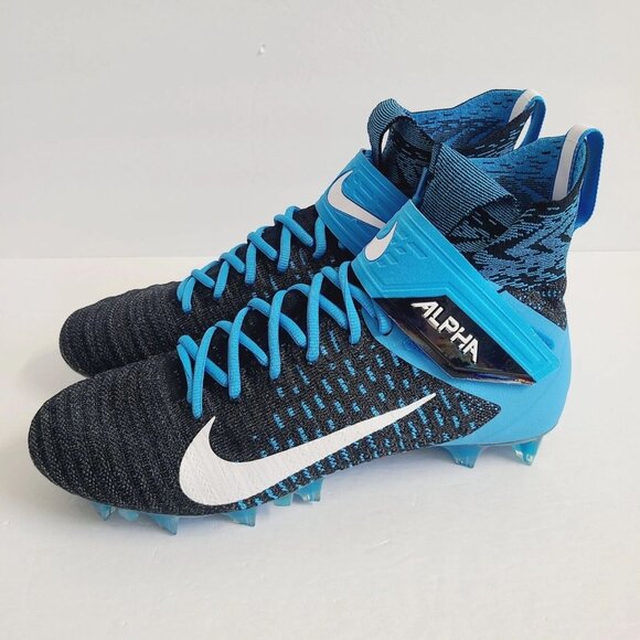 Nike Alpha Menace Elite 2 Football Cleats BV2077-001 Blue & Black Size 12 Flykni - Picture 1 of 7